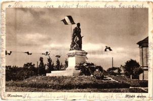 Komárom, Komárno; Hősök szobra, Gárdony és Fenyvesi kiadása / Heroes monument (kopott sarkak / worn edges)