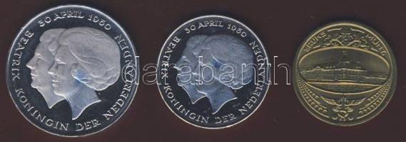 Hollandia 1980. 1G + 2 1/2G + zseton forgalmi sor szettben T:BU Díszdobozban, tanúsítvánnyal!