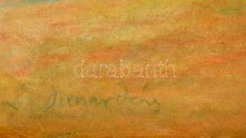 Diener jelzéssel: Sárga villamos. Pasztell, papír, jelzett, foltos, szakadásokkal, 40×57 cm