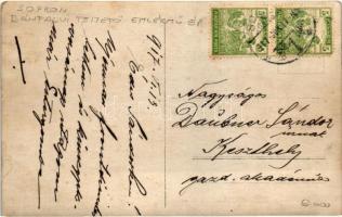 1917 Sopron, Bánfalvi hősi temető emlékmű építés, K. u. K. katonák, photo (EK)