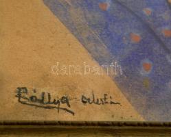 Pállya jelzéssel: Leány portré. Vegyes technika, papír, üvegezett keretben, 24×18 cm