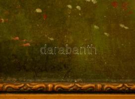 Nyilasy jelzéssel: Hazafelé. Olaj, karton, üvegezett keretben, 17×23 cm