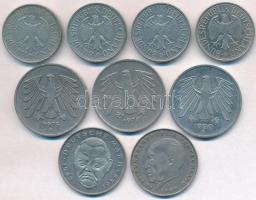 NSZK 1971-1992. 1M (4xklf) + 2M (2xklf) + 5M (3xklf) T:2,2-
FRG 1971-1992. 1 Mark (4xdiff) + 2 Mark...