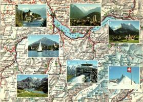 26 db MODERN térképes lap, főleg osztrák és német / 26 MODERN map postcards, mostly Austrian and German