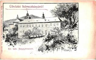 Selmecbánya, Schemnitz, Banska Stiavnica; Királyi katolikus nagygimnázium. Joerges A. özv. és fia / grammar school s: Zsitvay (EK)