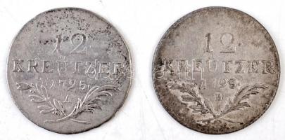 Ausztria 1795A 12kr Ag "II. Ferenc" (4,15g) + Magyarország 1795B 12kr Ag "I. Ferenc&q...