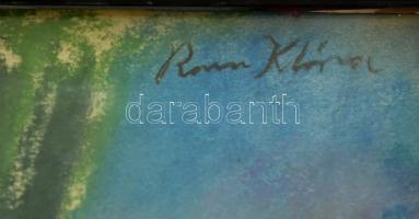 Róna jelzéssel: Lány kis madárral. Pasztell, papír, üvegezett keretben, 39×29 cm