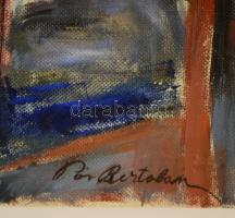 Pór jelzéssel: Ülő lány. Tempera, vászon-karton, sérült, 50×40 cm