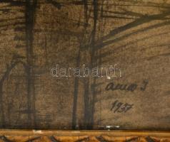 Ámos jelzéssel: Templom belső. Tus, papír, üvegezett keretben, 39×29 cm