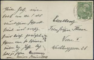 1914 Max von Thun gróf és neje fotólapon / Duke Max von Thun on photo postcard