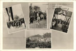 2 db RÉGI történelmi magyar képeslap: Érsekújvár bevonulás, Szatmárnémeti visszatért, Horthy Miklós ...