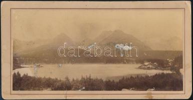 1888 Divald Károly: Kárpátok (Tátra) Csorba-tó Ragasztónyommal / Divald: Carpathians (The High-Tatra) With glue on it 21x11 cm