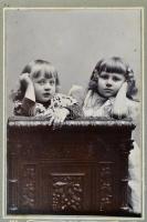 cca 1870-1900 25 db gyermekeket ábrázoló keményhátú fotó klf műtermekből 7x9 cm