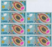 Románia 1999. 2000L (7x) közte 5db sorszámkövető és 2db közeli sorszám T:I
Romania 1999. 2000 Lei (...