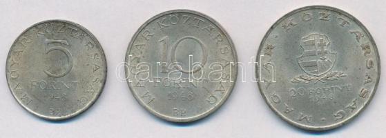 1948. 5Ft Ag "Petőfi" + 10Ft Ag "Széchenyi" + 20Ft Ag "Táncsics" - &qu...