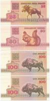 Fehéroroszország 1992. 50k + 25R + 100R (2x) sorszámkövetők  T:I  Belarus 1992. 50 Kapeek + 25 Rublei  + 100 Rublei (2x) sequential serials C:UNC  Krause 1; 6; 8