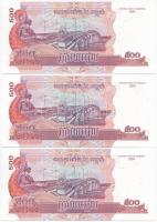 Kambodzsa 2004. 500R (3x) sorszámkövető pár és közeli sorszám T:I
Cambodia 2004. 500 Rials (3x) pai...