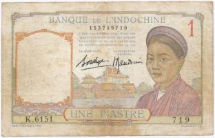 Francia Indokína 1946. 1P T:III  French Indo-China 1946. 1 Piastre C:F  Krause 54c