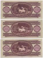 1957. 100Ft (3x) T:III szép papír