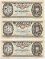 1983. 50Ft (3x) sorszámkövetők T:I-