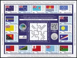 Csendes-óceáni szigetek konferenciája, Zászlók, 14 értékes + 16 értékes kisív, Pacific Islands Conference, Flags, 14 valuable + 16 valuable minisheet