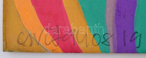 Cs. Németh Miklós (1934-2012): Sokalakos, tempera, karton, jelzett, 21,5×37 cm