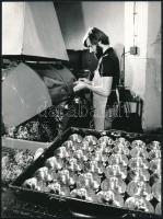 cca 1973 Vincze János (1922-1998) kecskeméti fotóművész 3 db vintage fotója a BRG magnetofon gyárról...