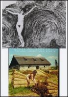 cca 1979 Szolidan erotikus fényképek hölgyekről, 13 db mai nagyítás korabeli vintage negatívokról, 1...