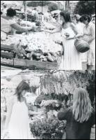 cca 1984 Képriport Eszenyi Viktória énekesnő és Heilig Gábor zenész családi életéről, 13 db vintage ...