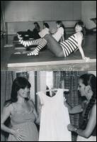 cca 1984 Képriport Eszenyi Viktória énekesnő és Heilig Gábor zenész családi életéről, 13 db vintage ...