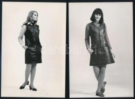 cca 1972 Bőr ruhák divatja, 3 db vintage fotó, 17,5x12 cm