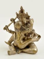 Yab-Yum ,tibeti ezüst (Ag. 50% alatti ezüst tartalommal) figura páros, jelzés nélkül, szétszedhető, m:12 cm
