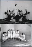 cca 1925 Kerny István (1879-1963) hagyatékában őrzött vintage üveglemez negatívokról készült mai nagyítások, 2 db mozgásművészeti kompozíció, 13x18 cm