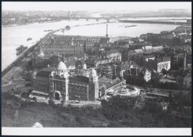 cca 1920 Budai látkép, vintage negatívról készült mai nagyítás, 18x25 cm