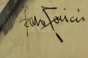 Szabó Zoltán (1929-2014): Férfi portré, szén, papír, jelzett, 85×70 cm