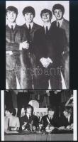 cca 1965 Beatles együttes, Fekete György (1904-1990) budapesti fényképész hagyatékában fellelt 2 db repró negatív mai nagyítása, 10x15 cm és 18x13 cm