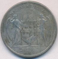 1930. 5P Ag "Horthy jobbra" T:3 patina 
Adamo P8