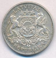 Lettország 1925. 2L Ag T:2 patina 
Latvia 1925. 2 Lati Ag C:XF patina 
Krause KM#8