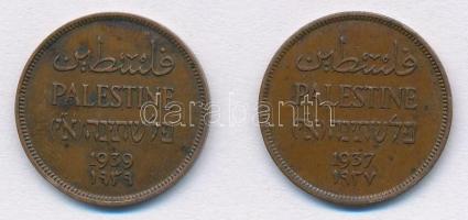 Palesztina 1937-1939. 1M Br (2x) T:2 ph.
Palestine 1937-1939. 1 Mil Br (2x) C:XF edge error
Krause...