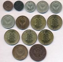 Orosz Birodalom / Szovjetunió / Oroszország 1897-1993. 14db-os vegyes fémpénz tétel T:2,2-,3 patina
...