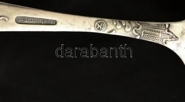 Szovjet kanál készlet (12 db), díszdobozban, ezüstözött alpakka, h:18 cm