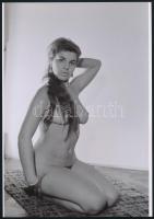 cca 1976 Három kívánság, 3 db szolidan erotikus fénykép, vintage negatívokról készült mai nagyítások...