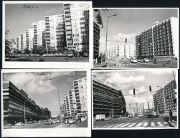 cca 1972 Kecskeméti városképek, 21 db vintage fénykép Vincze János (1922-1998) kecskeméti fotóművész hagyatékából, a képek egy része feliratozva, 9x12 cm
