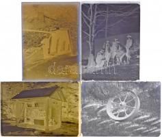 cca 1937 Rozsnyóbánya, 13 db vintage üveglemez negatív Matheisel József (1908-1961) rozsnyóbányai fotóművész hagyatékából, a bányaüzem területén készült felvételek, 6x9 cm