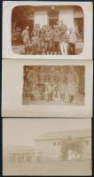 cca 1916 Katonai privát fotólapok, 13 db vintage fénykép, hat datált vagy feliratozott, 9x14 cm