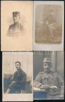 cca 1916 Katonai privát fotólapok, 13 db vintage fénykép, hat datált vagy feliratozott, 9x14 cm