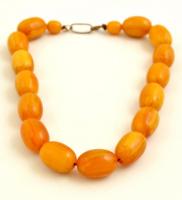Borostyán nyaklánc, h: 38 cm