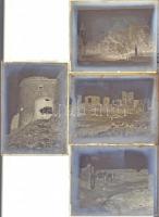1929 Sümegi vár, 6 db vintage üveglemez negatív Kerny István (1879-1963) hagyatékából, feliratozott felvételek, 9x12 cm