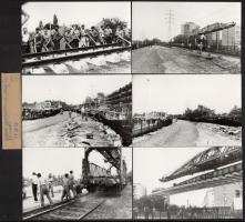 cca 1985 Budapesti városképek a metró építkezések idején, felszíni fotók, 99 db vintage fénykép, 10x15 cm és 9x12 cm között