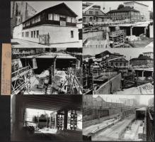 cca 1985 Budapesti városképek a metró építkezések idején, felszíni fotók, 99 db vintage fénykép, 10x...